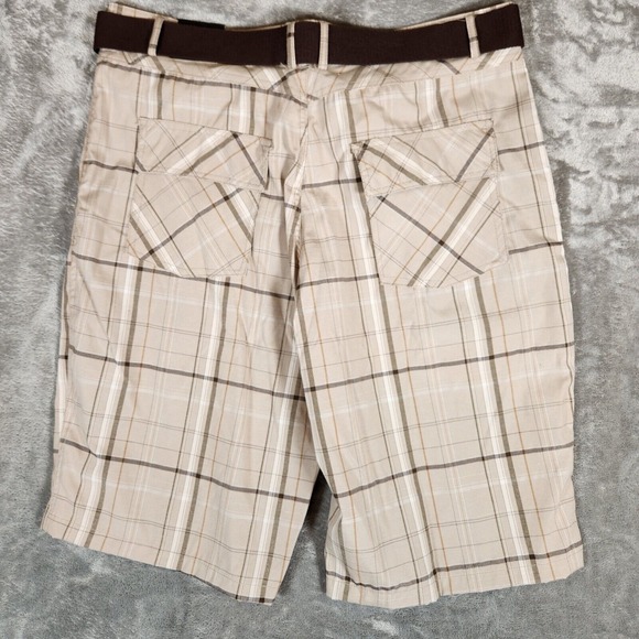 Swiss Cross Men's Casual Shorts 40X12‎ w/ Belt Plaid Beige Pack-39 NWT - Picture 14 of 16